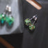 Teal | .925 Sterling Silver | Firefly Glass Stud Earrings